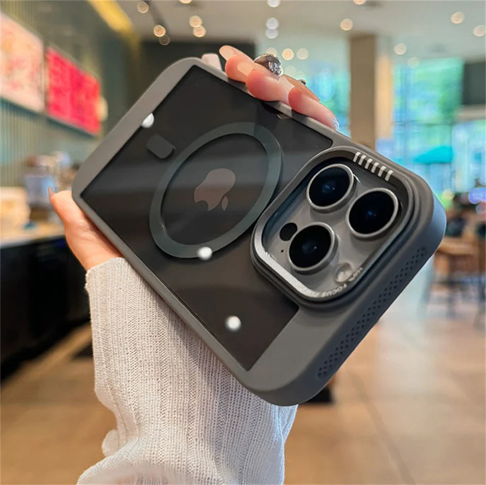 Gray iPhone case with camera protection.