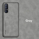 the gray leather iphone case is shown with the gray leather logo