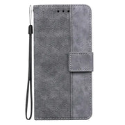 the gray leather wallet case with a zipper closure