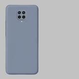 Gray smartphone with a square camera module containing four lenses.