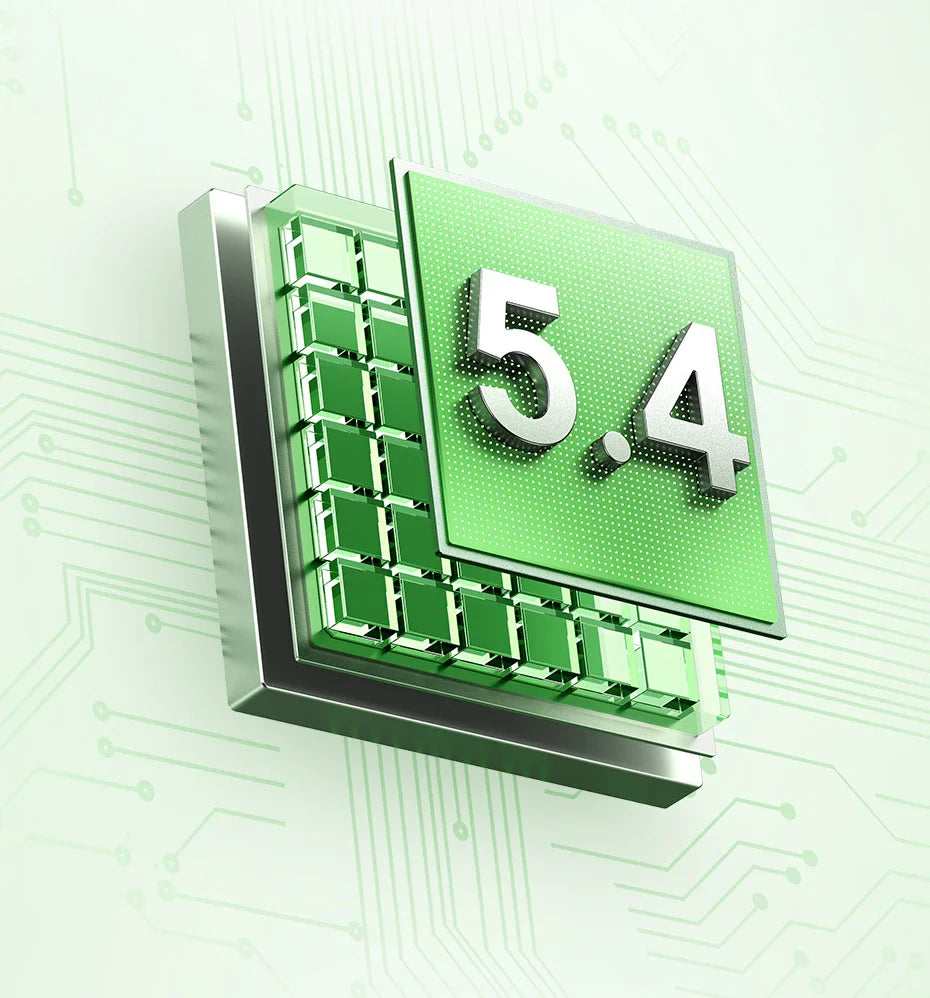 Green 3D calendar or date display showing the number 5.4.