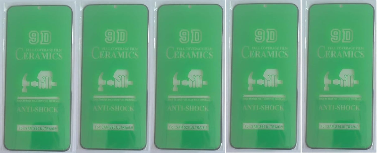Green 9D ceramic anti-shock screen protectors.