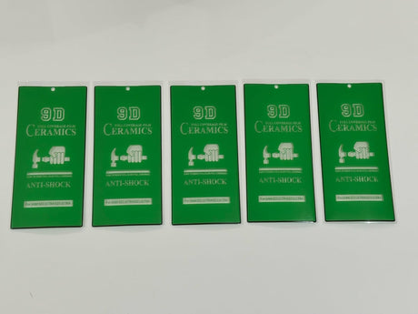 Green 9D ceramic anti-shock screen protectors.