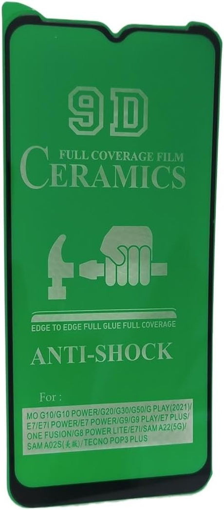 Green 9D ceramic full coverage anti-shock screen protector.