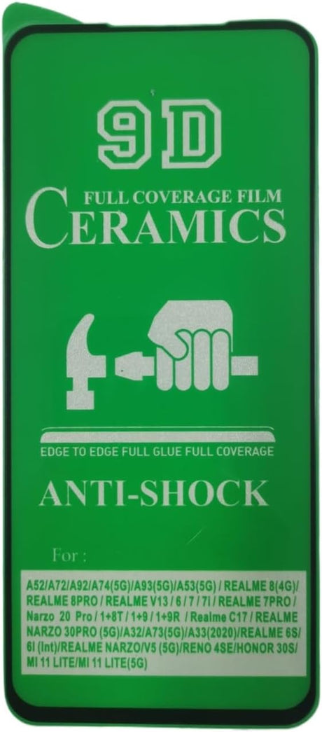 Green 9D ceramics anti-shock phone screen protector.