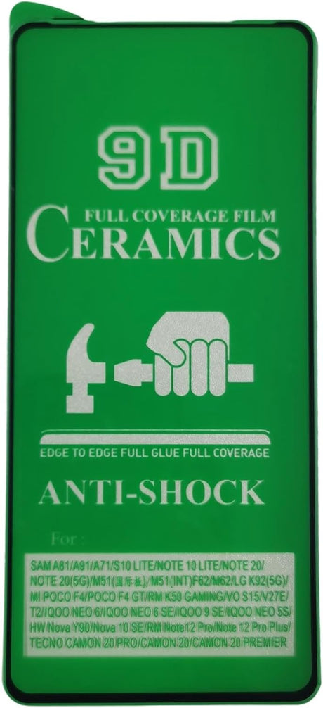 Green 9D ceramics anti-shock screen protector.