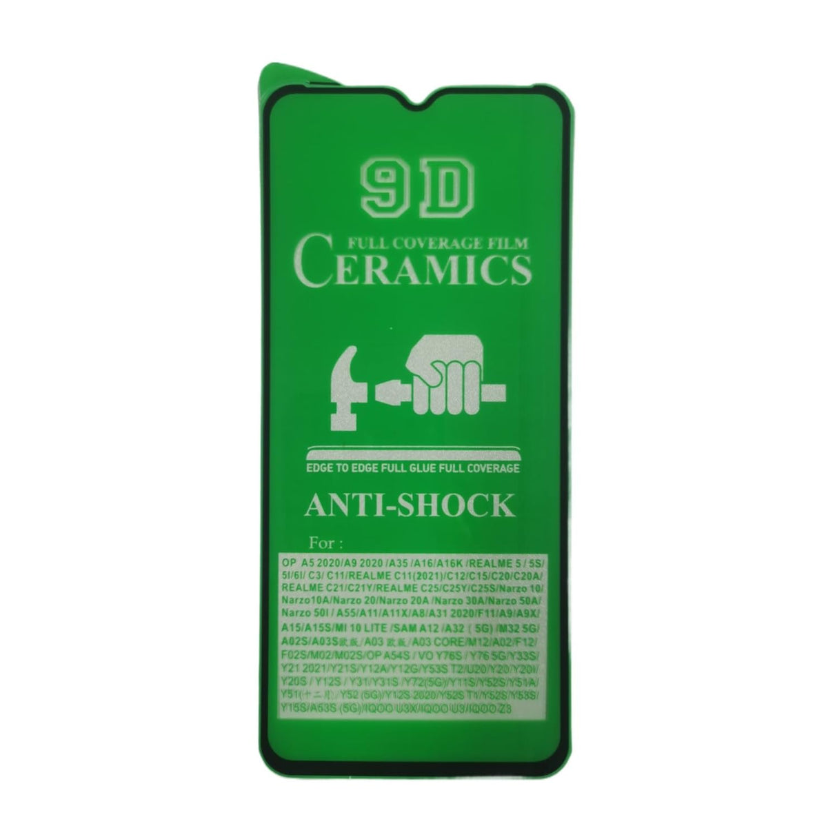 Green 9D ceramics anti-shock screen protector.