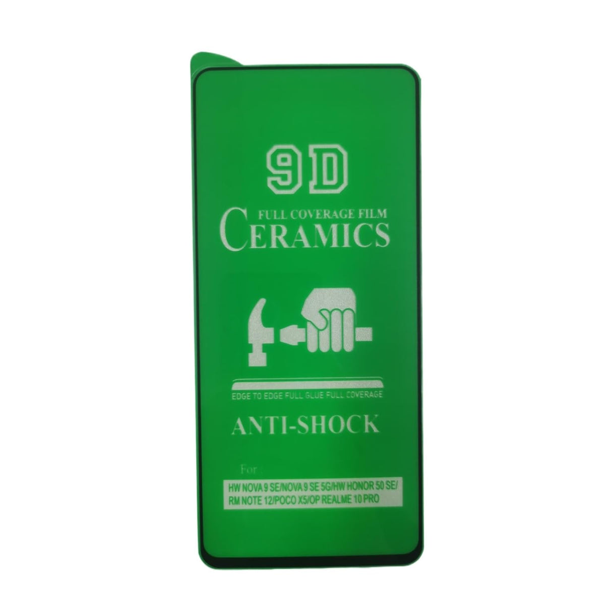 Green 9D ceramics anti-shock screen protector.