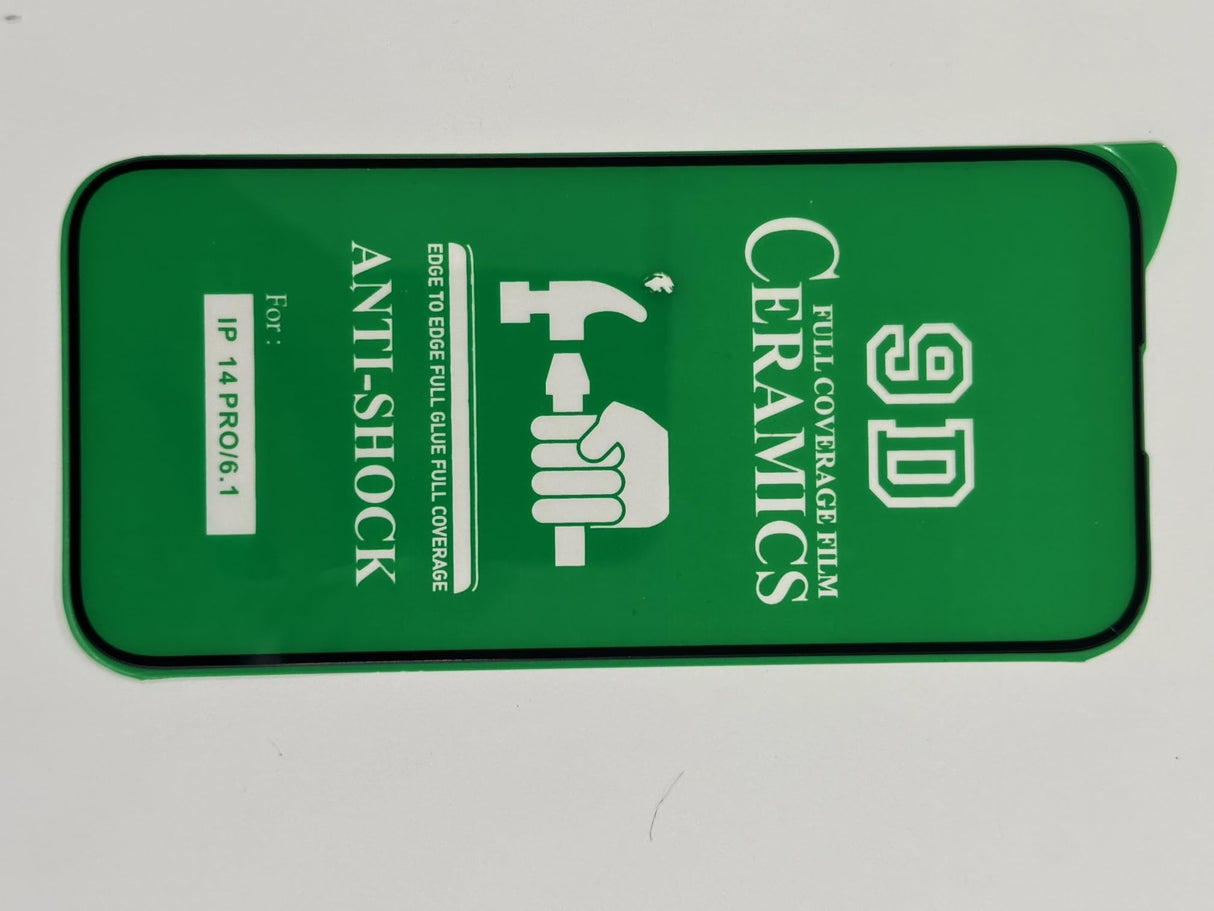Green 9D ceramics full coverage film screen protector.