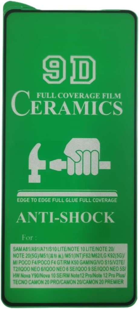 Green anti-shock ceramic screen protector.