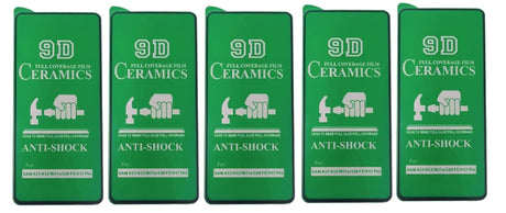 Green anti-shock ceramic screen protectors.