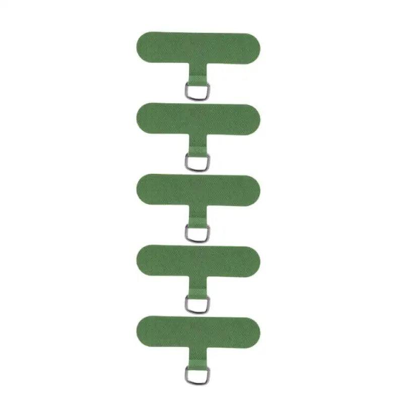 a green plastic hanger with four hooks