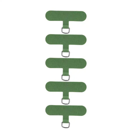 a green plastic hanger with four hooks