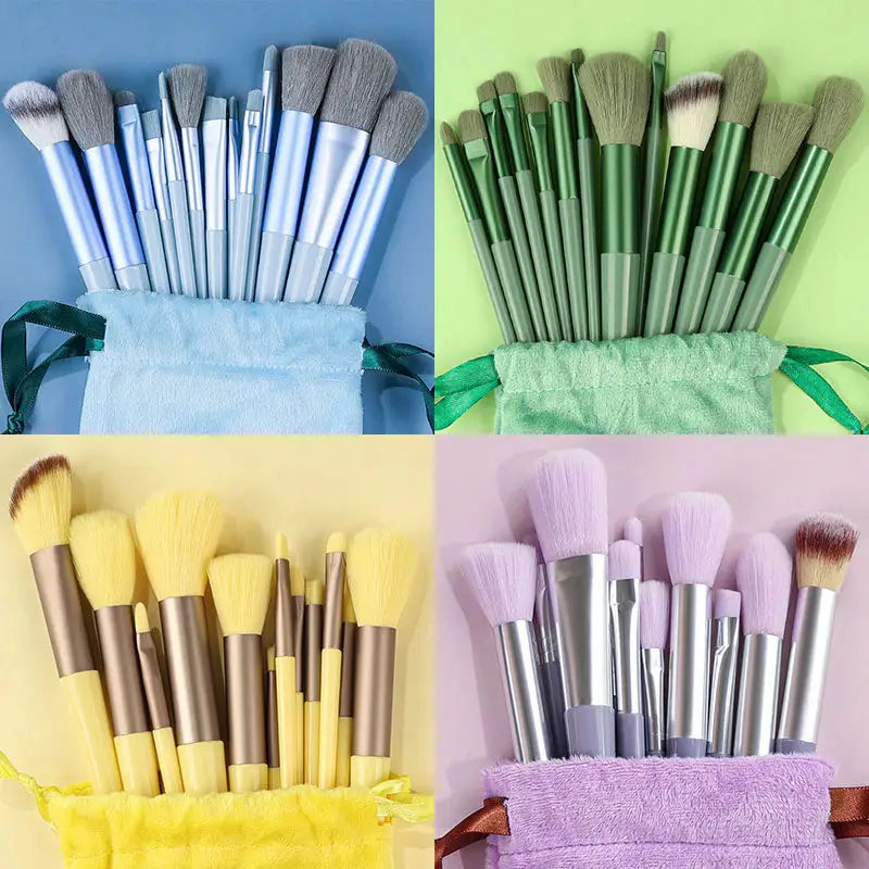 a set of makeup brushes in a bag