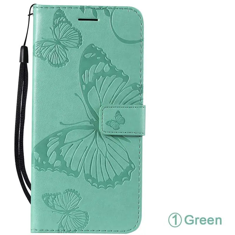 butterfly leather wallet case for samsung s9