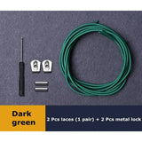 a green cable with a white cord and a black cord