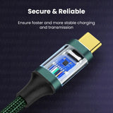 a green cable with the words secure and reliable