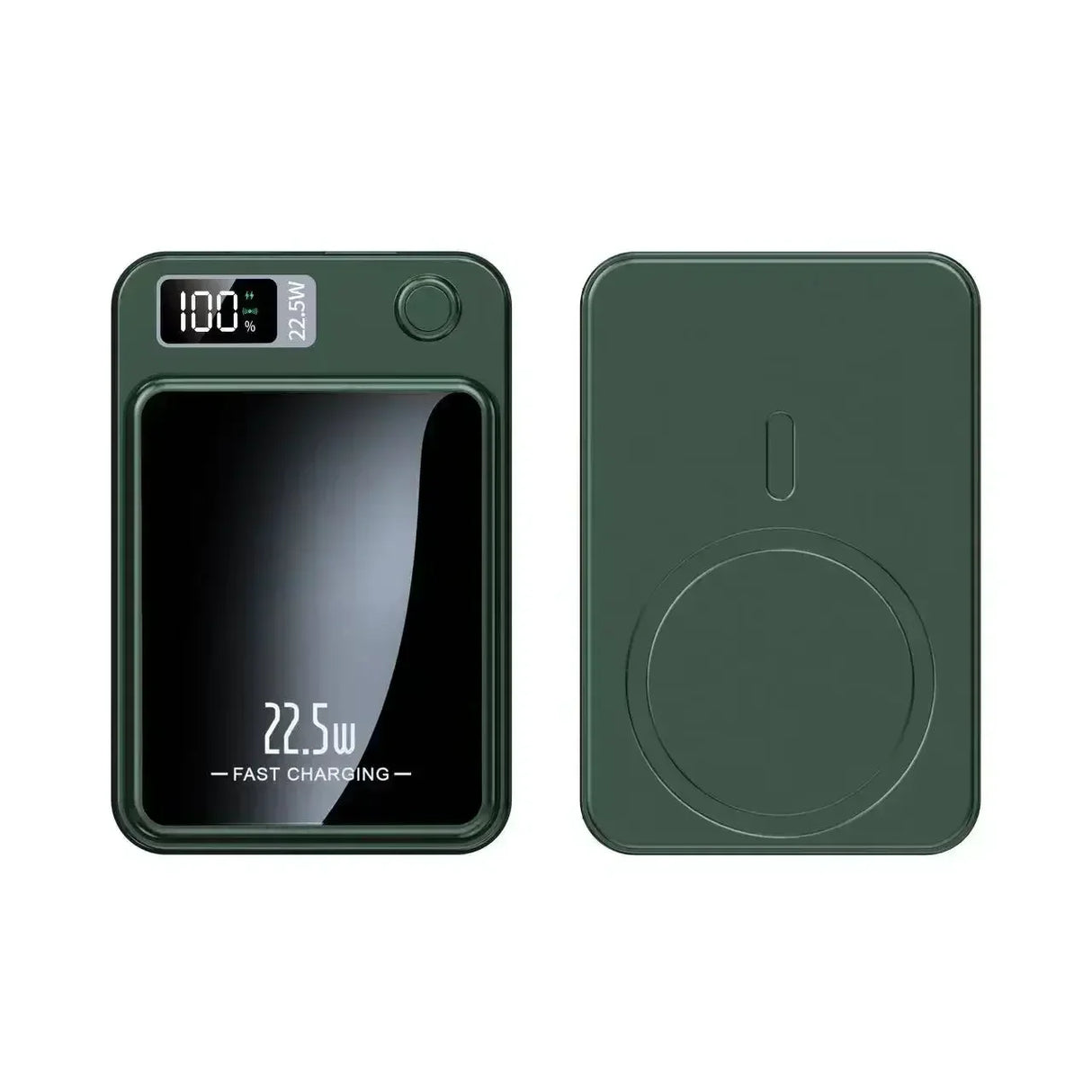the green case is attached to the back of the phone