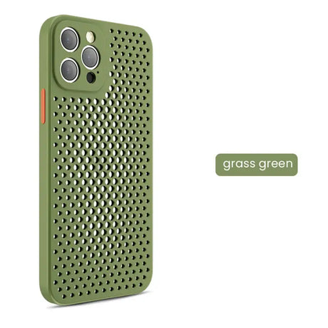 the green case is designed to protect the phone from scratches