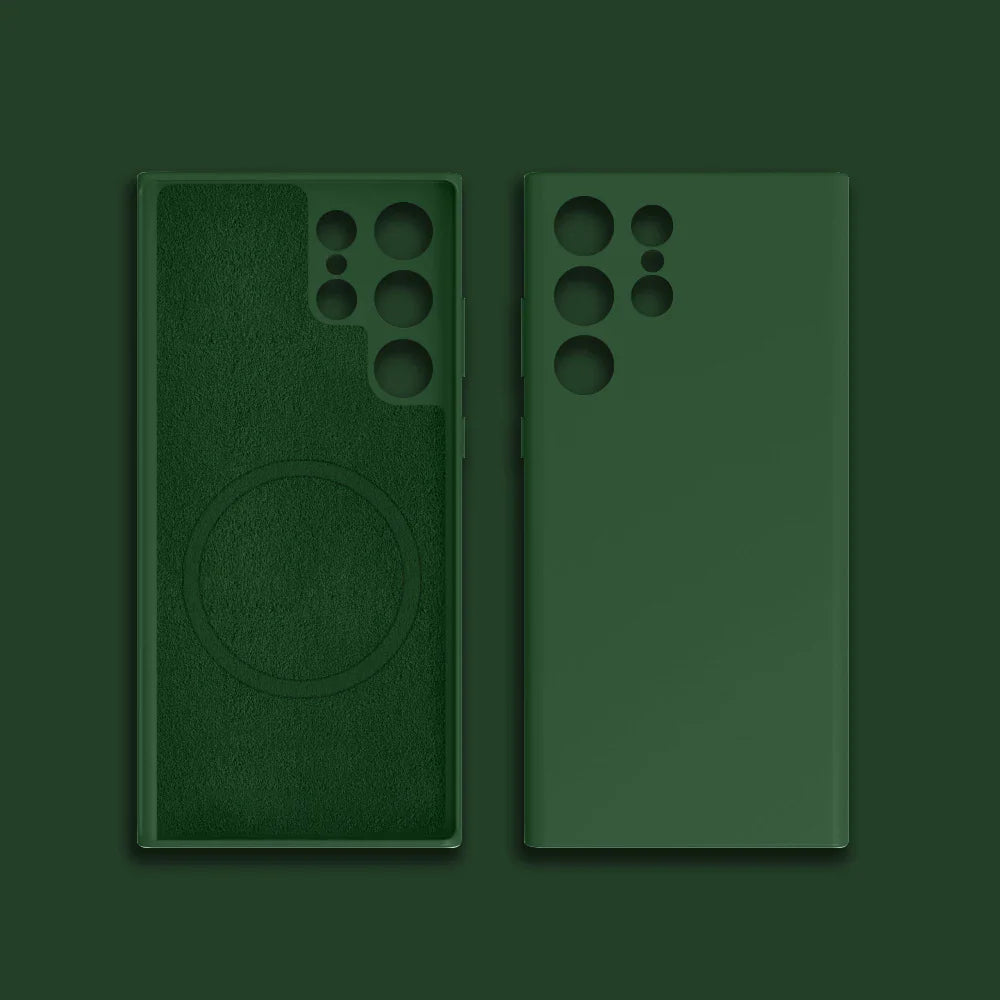 the back and back of the green case