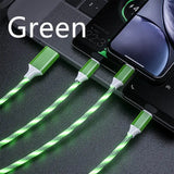 a green cable with a phone and a phone in the background