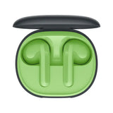 the green earphones are designed to look like a pair of earphones