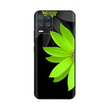 a green flower on black phone case