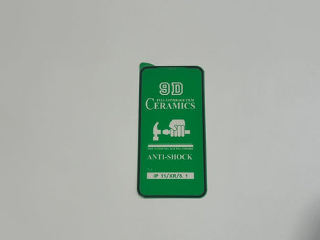 Green-framed phone screen protector.