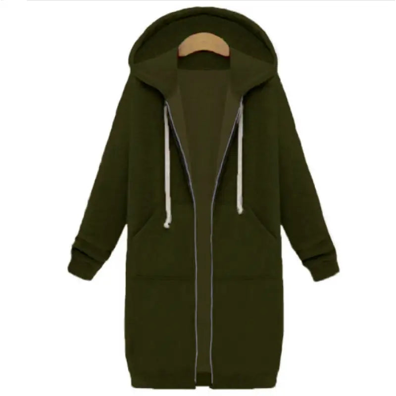 a green hoodedie jacket with a zipper