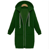 a green hoodedie jacket with a zipper