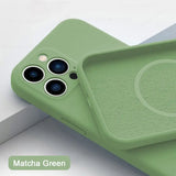 the green iphone case is shown with the camera lens