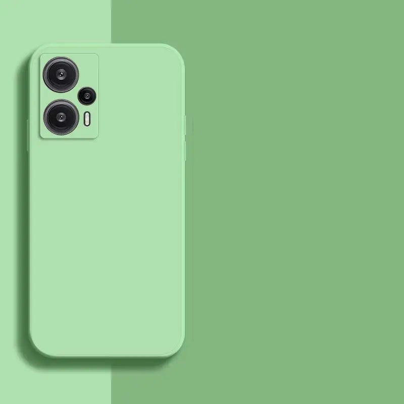 a green iphone case with a camera on it