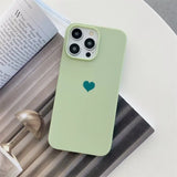 a green iphone case with a heart on it