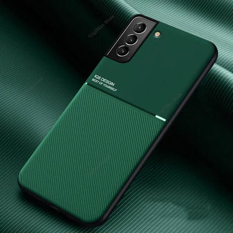 the back of a green iphone case