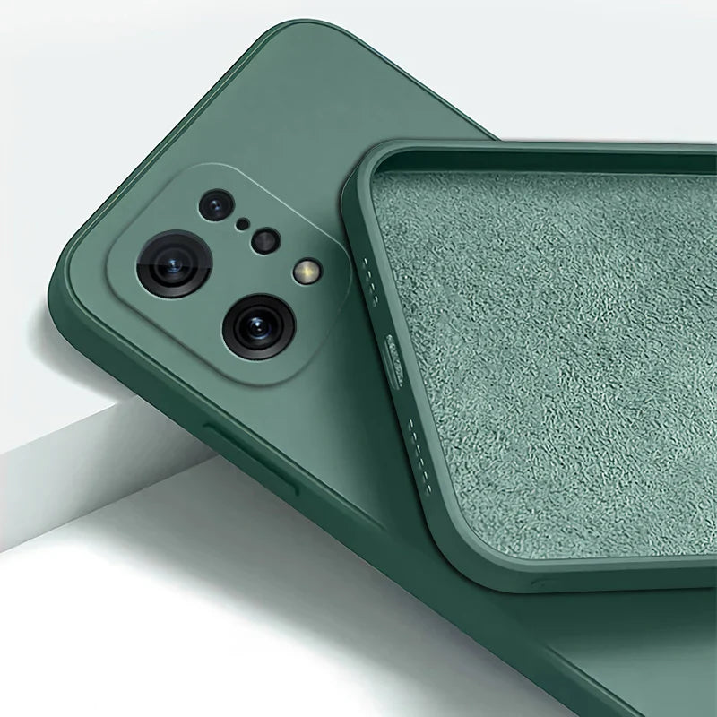 the back of a green iphone case