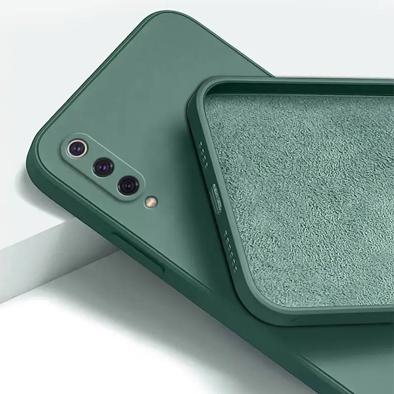 The back of a green iphone case