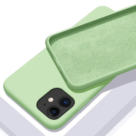 the back of a green iphone case