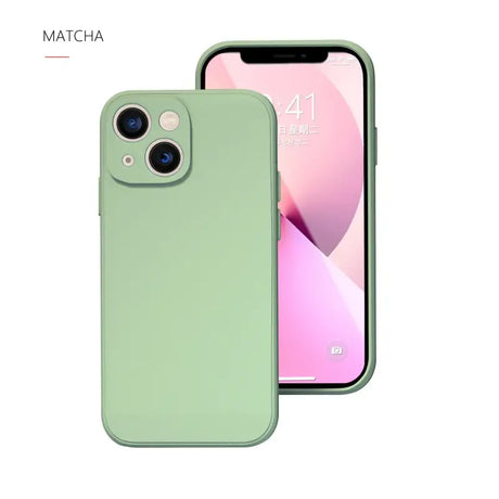 the back of a green iphone case