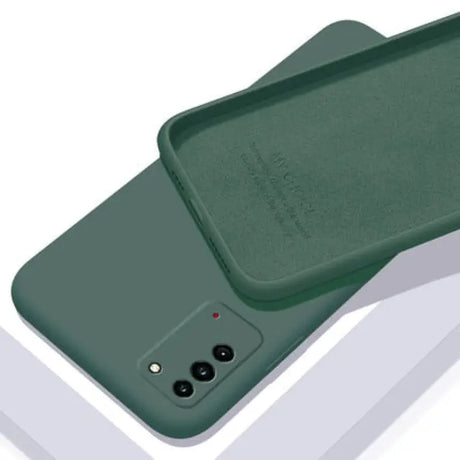 the back of a green iphone case