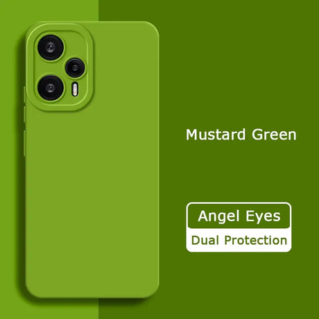 The green iphone case is shown with the text, `’’