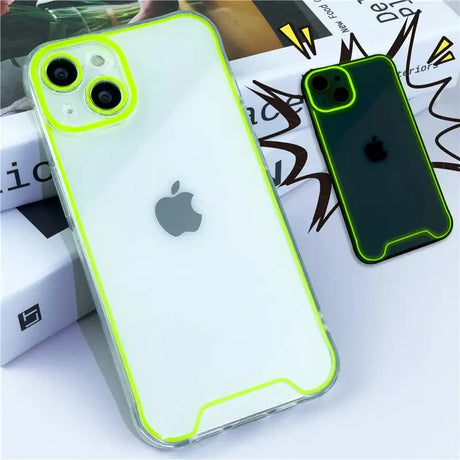 A green iphone case with a white background