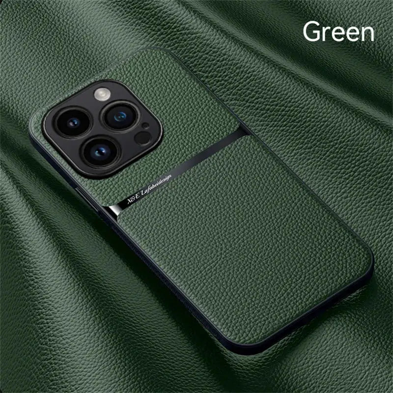 the green leather iphone case