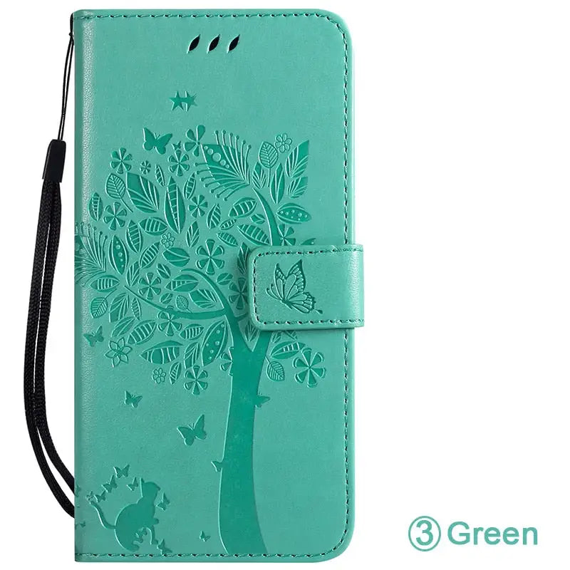 green tree pattern wallet case for samsung s9