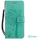 green tree pattern wallet case for samsung s9