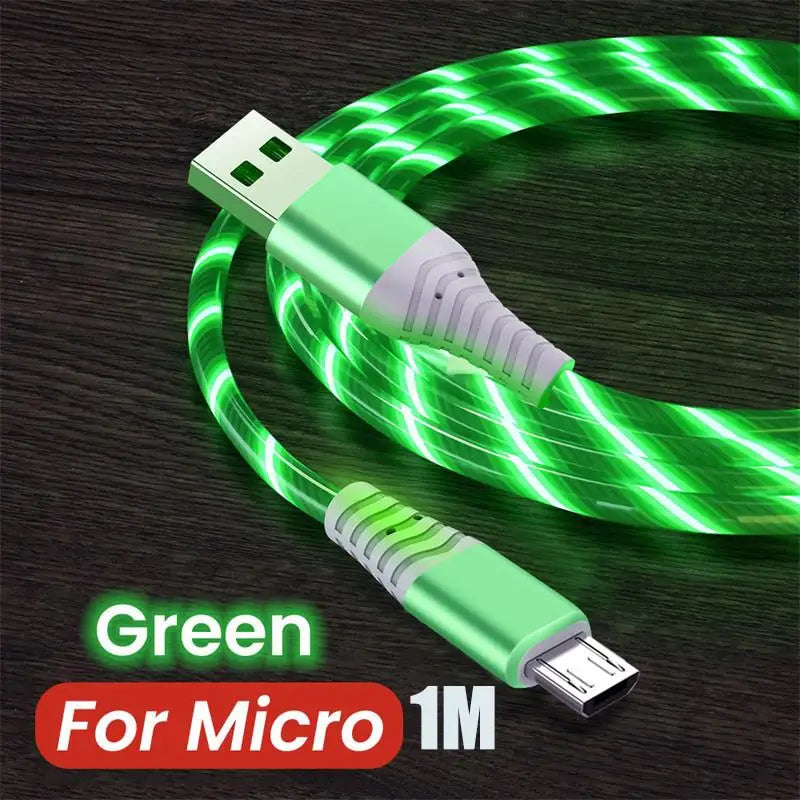a close up of a green cable connected to a micro usb cable