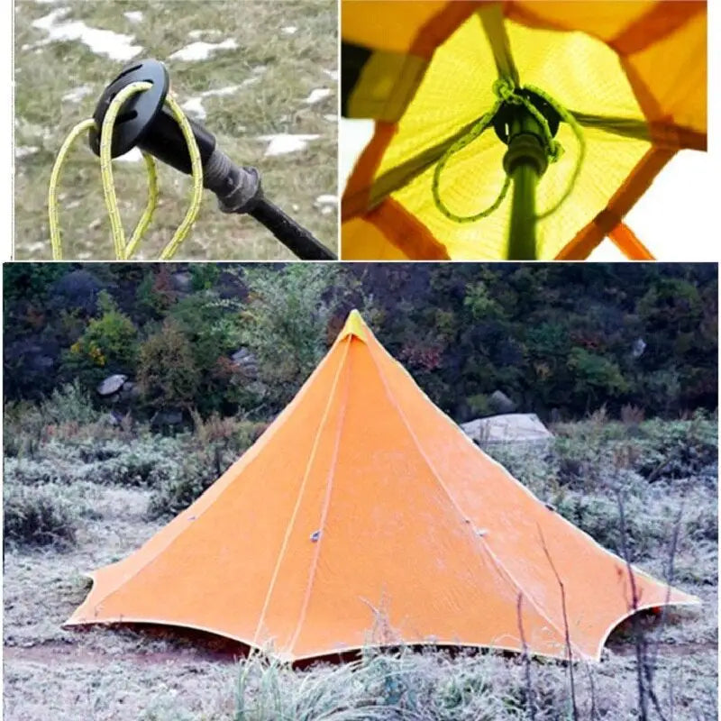 a tent with a spider on it and a spider on the inside