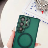 Green phone case with camera lens cutouts.