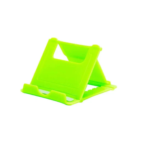 a green plastic phone stand