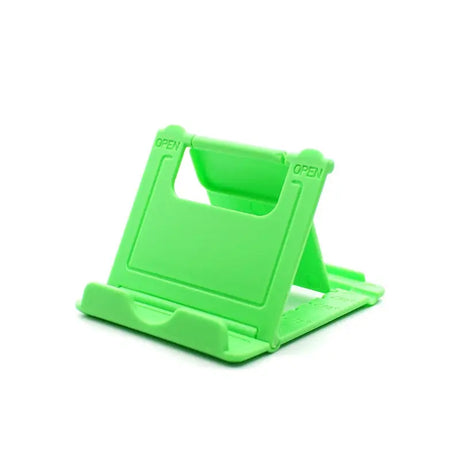 a green plastic phone stand