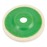 a green polishing wheel